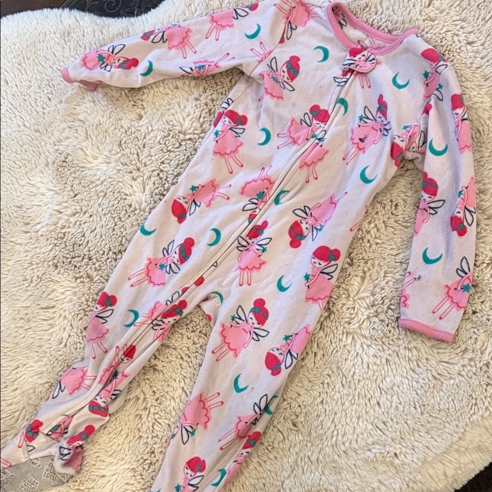 Carter's Pink and Blue Moon Fairy Princess Footie Pajamas 3t Girls